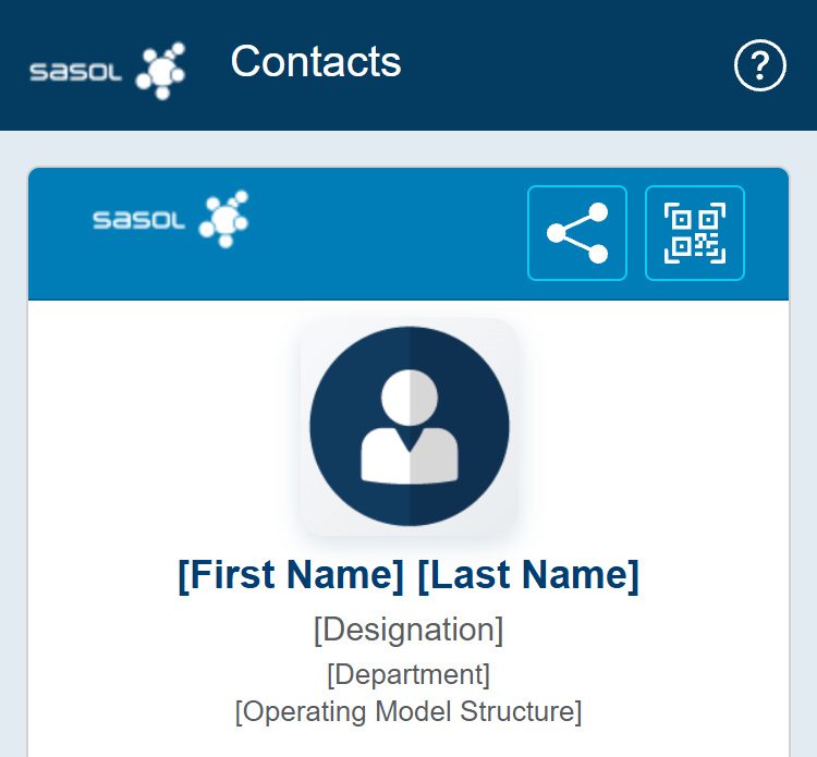 Screenshot of the 'Contact Card'
